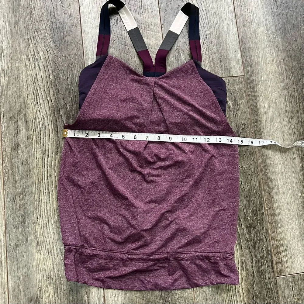 Lululemon Rest Less Tank Heathered Plum Hyper Stripe Plum Pow Stripe Angel Wing